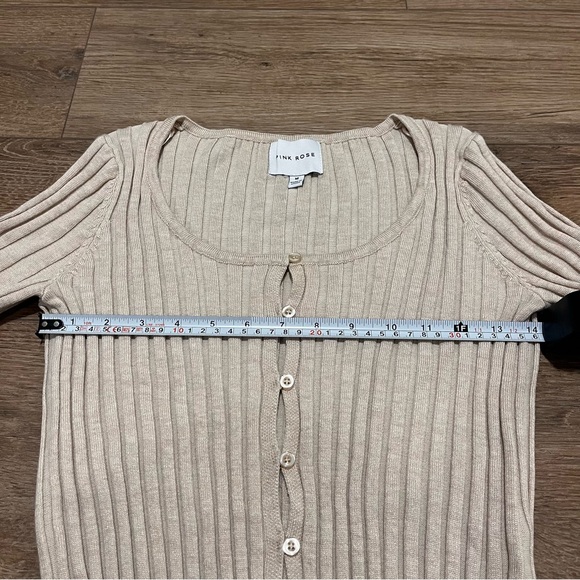 Pink Rose Button-up Cropped Sweater - Size Medium - Picture 3 of 12